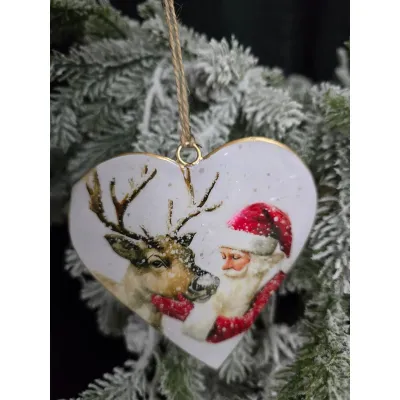Santa Love Ornament 4x4.25in