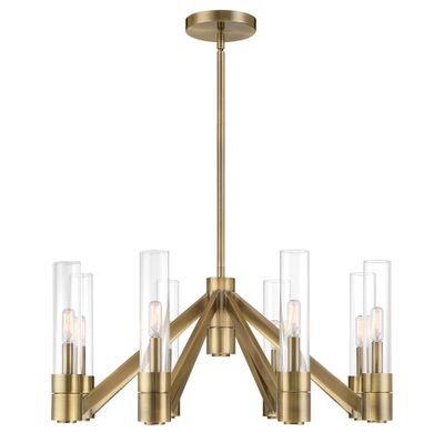 Rohe 28″ Wide 8-Light Chandelier - Aged Brass