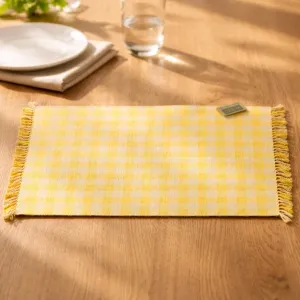 Yellow Check Rug 20x30in 1