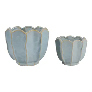 ASHTON SET OF 2 BLUE PLANTER 7 (IN) 4