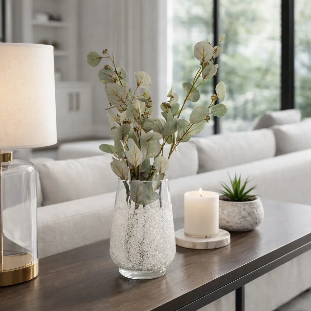 HANNAHMORE CLEAR GLASS VASE 10 (IN)