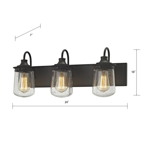 Hamel 24'' Wide 3-Light Vanity Light - Oil Rubbed Bronze