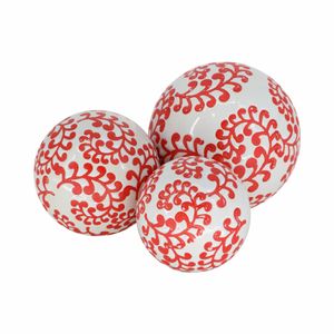 ALBAMILL SET OF 3 RED ORBS 6 (IN) 5