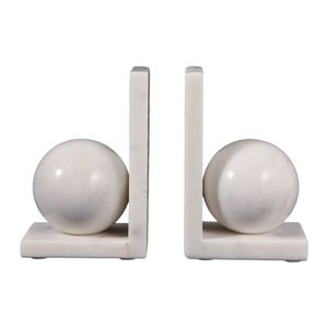 HELTONPORT SET OF 2 WHITE BOOKENDS 6 (IN) 1