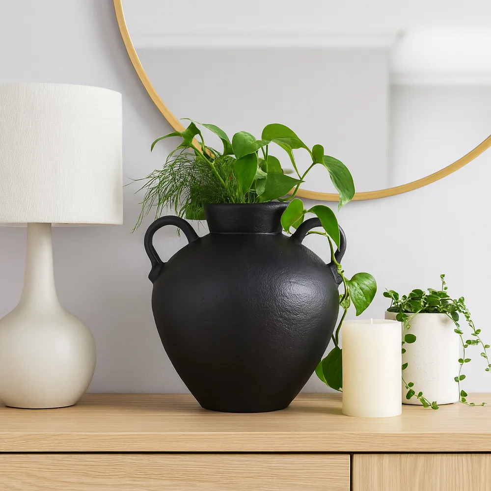 BURTONHOLM BLACK VASE 16 (IN)