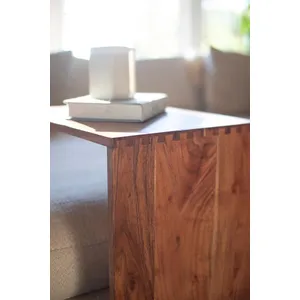 Acacia Wood Sofa Accent Table 4