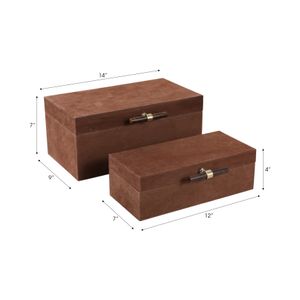 DORSETRUN SET OF 2 BROWN BOXES 7 (IN) 9