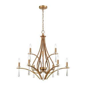 Katania 30'' Wide 9-Light Chandelier - Antique Gold 1