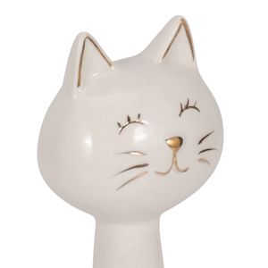 9" SITTING KITTY, WHITE/GOLD 6