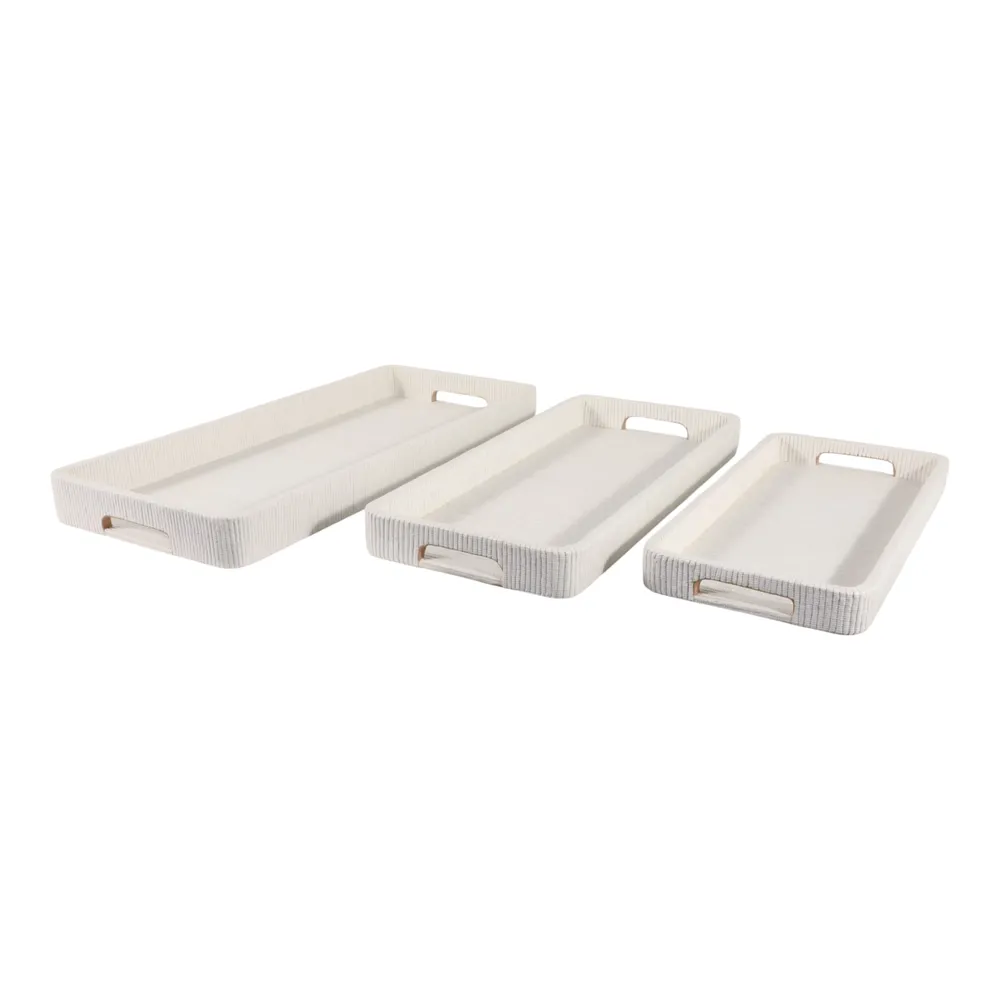 RYETON SET OF 3 BROWN TRAY 3 (IN)