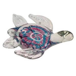 4" GLASS PINK/BLUE SWIRL TURTLE 250G 1