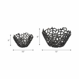 RAYMONDOAK SET OF 2 BLACK BOWLS 8 (IN) 7