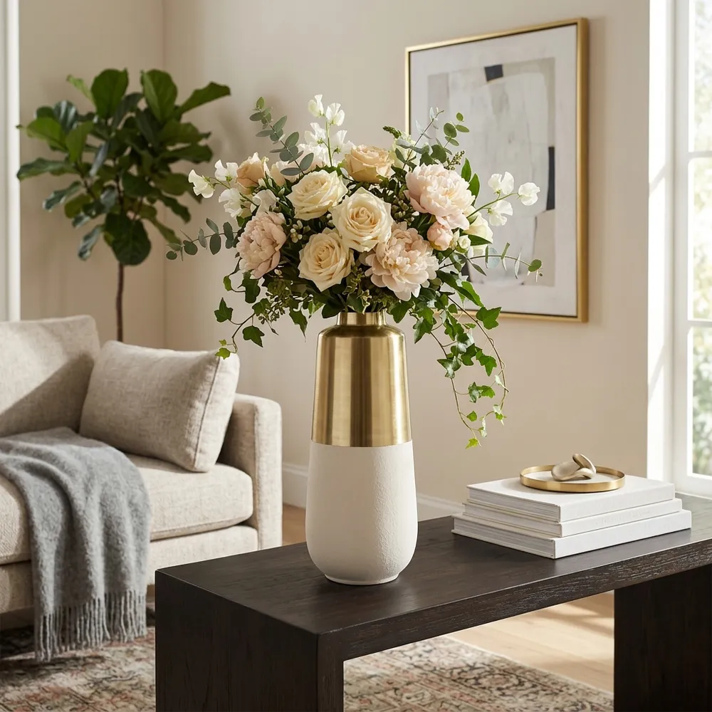 ALBARUN GOLD VASE 21 (IN)