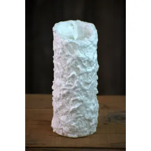 Bumpy White Moving Flame LED Candle 3in by 8in 2