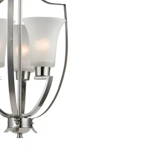 Foyer 15'' Wide 3-Light Chandelier - Brushed Nickel 4