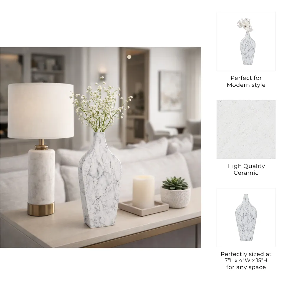WOODSONWELL WHITE VASE 15 (IN)