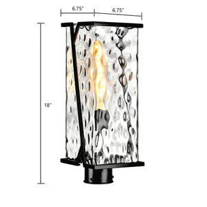 Waterfall 18'' High 1-Light Outdoor Post Light - Matte Black 2