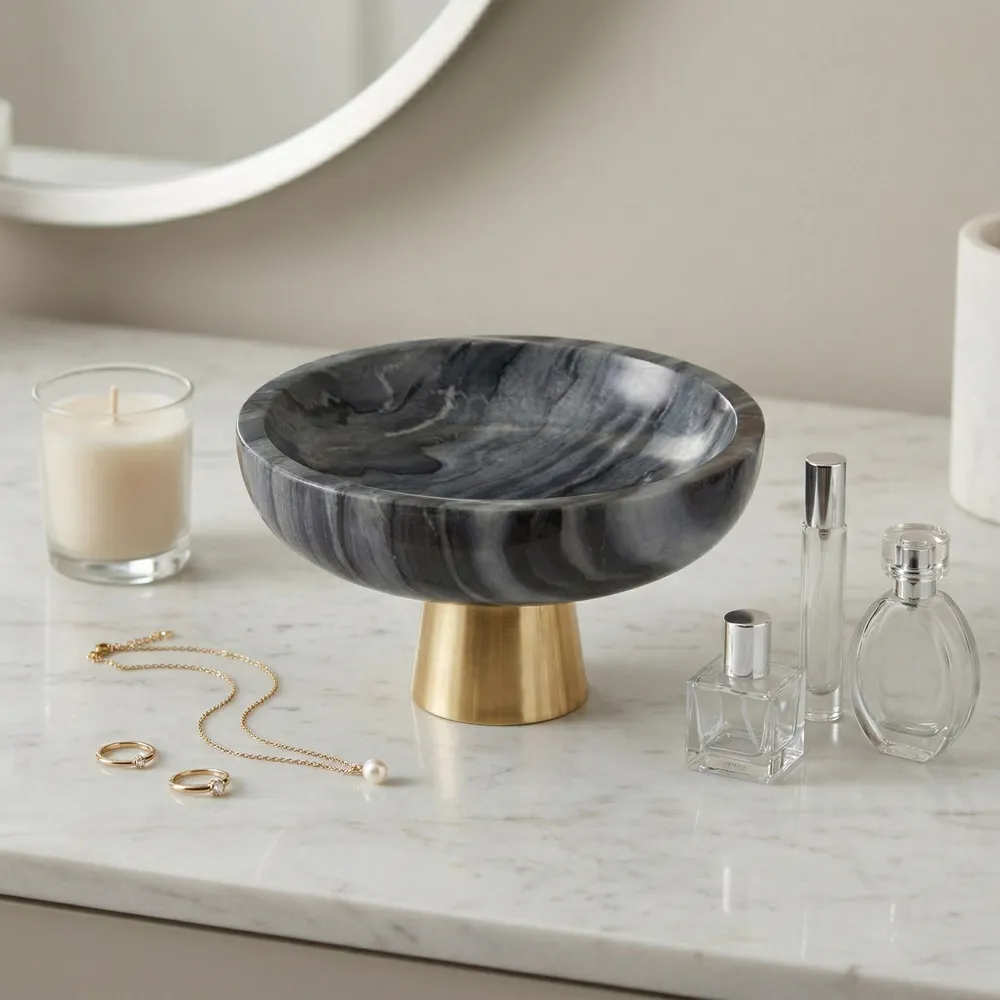CARVERROSE GRAY BOWL 8 (IN)