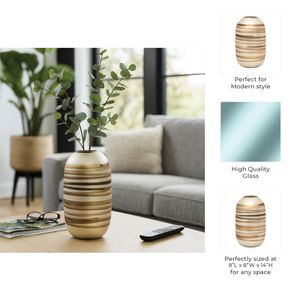 CARLTONLAND GOLD GLASS VASE 14 (IN) 11