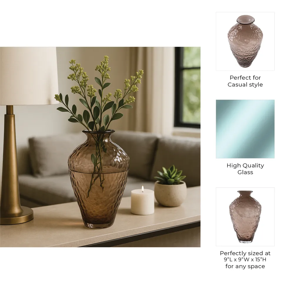 HAROLDHAVEN BROWN GLASS VASE 15 (IN)