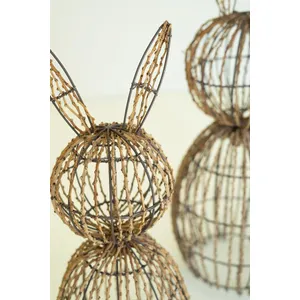 Set of 2 Twig and Iron Rabbits 3
