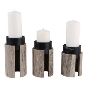 HAXTONCROSS SET OF 3 BLACK CANDLE HOLDER 9 (IN) 3