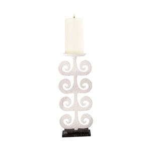 Curled Fern Candleholder - White 2