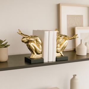 FINNCREST SET OF 2 GOLD BOOKENDS 6 (IN) 9