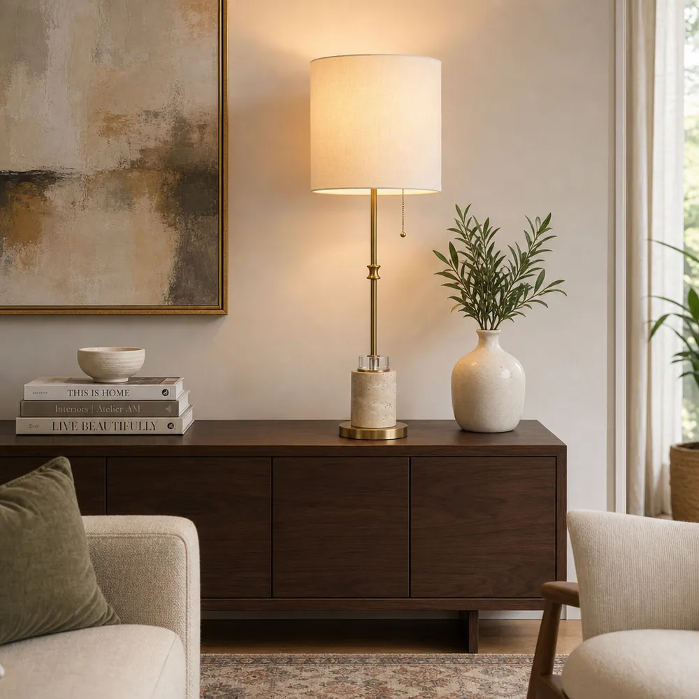 JENSENSTONE IVORY LAMP 33 (IN)
