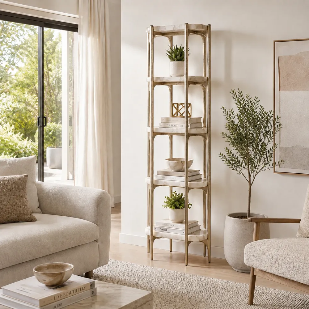 HATTONWAY WHITE ETAGERE 78 (IN)
