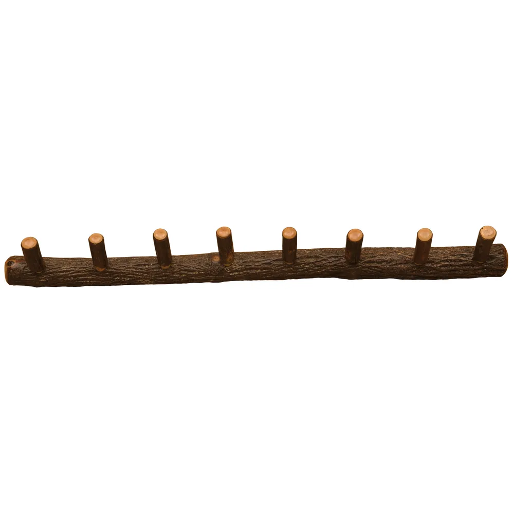 Hickory Log Wall Coat Rack - 48-inch with 8 Pegs