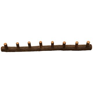 Hickory Log Wall Coat Rack - 48-inch with 8 Pegs