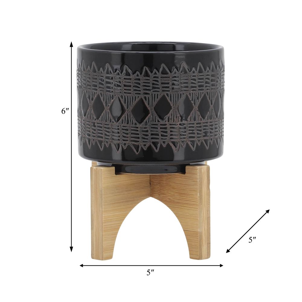 DREWSIDE BLACK PLANTER 6 (IN)