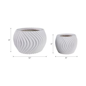 HAYFIELDPARK SET OF 2 WHITE PLANTER 8 (IN) 9