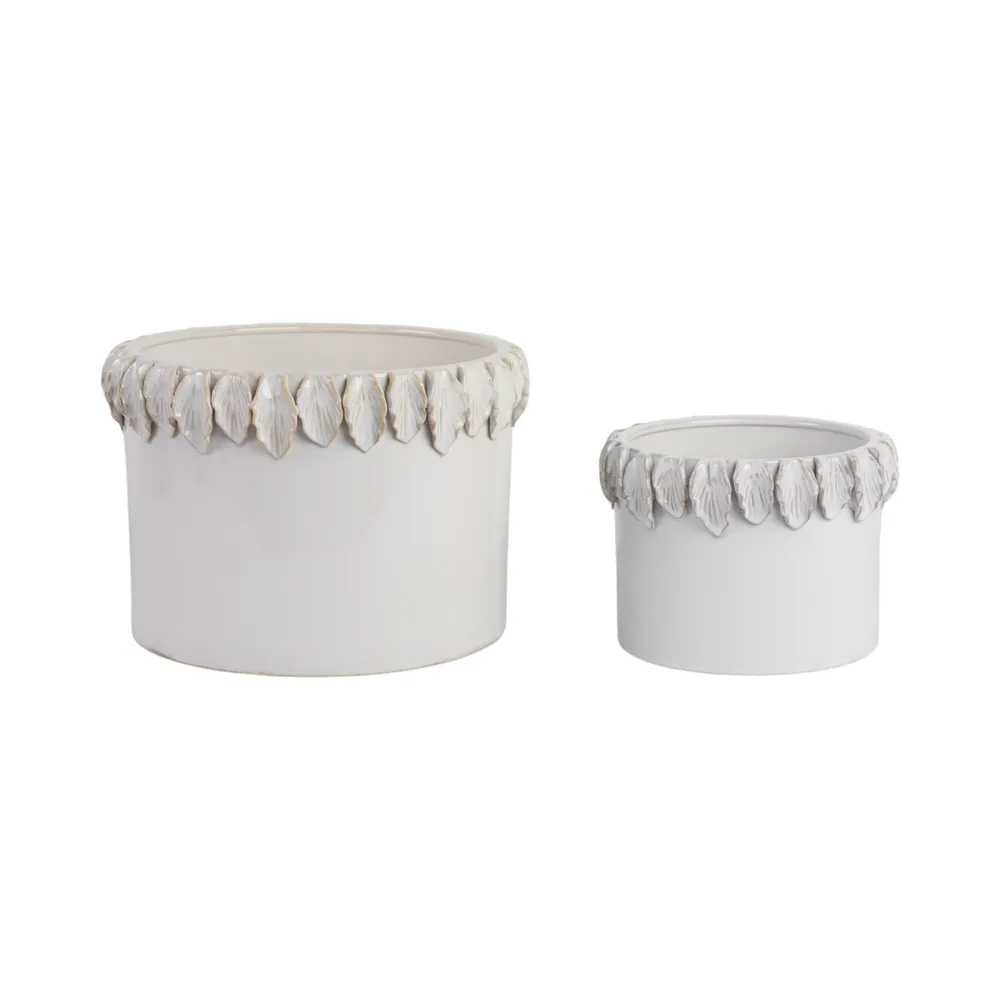 GARLANDWELL SET OF 2 WHITE PLANTER 9 (IN)