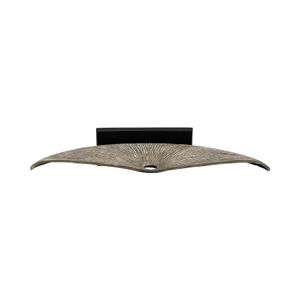 METAL,11",CORRUGATED HALF CIRCLE SCULPTURE,IVORY 5