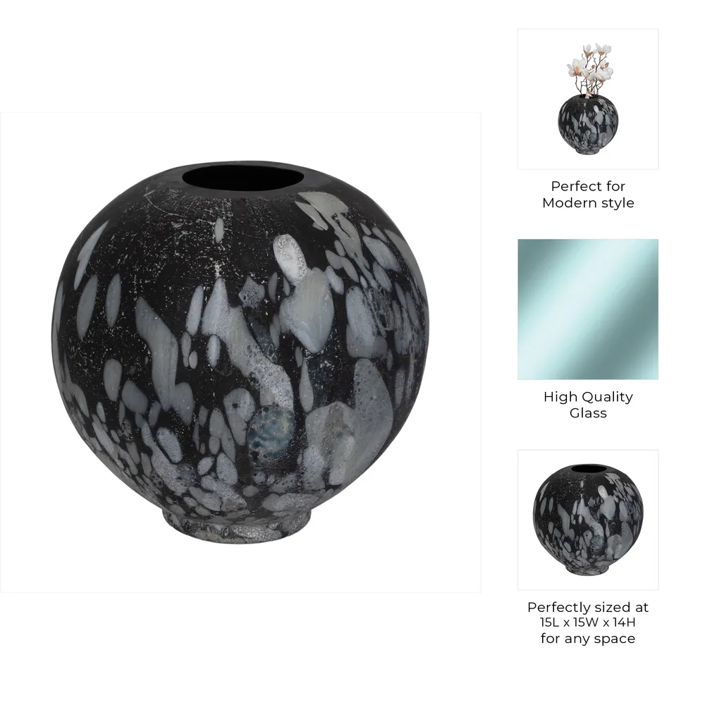 LAYLAHOLM GRAY GLASS VASE 14 (IN)