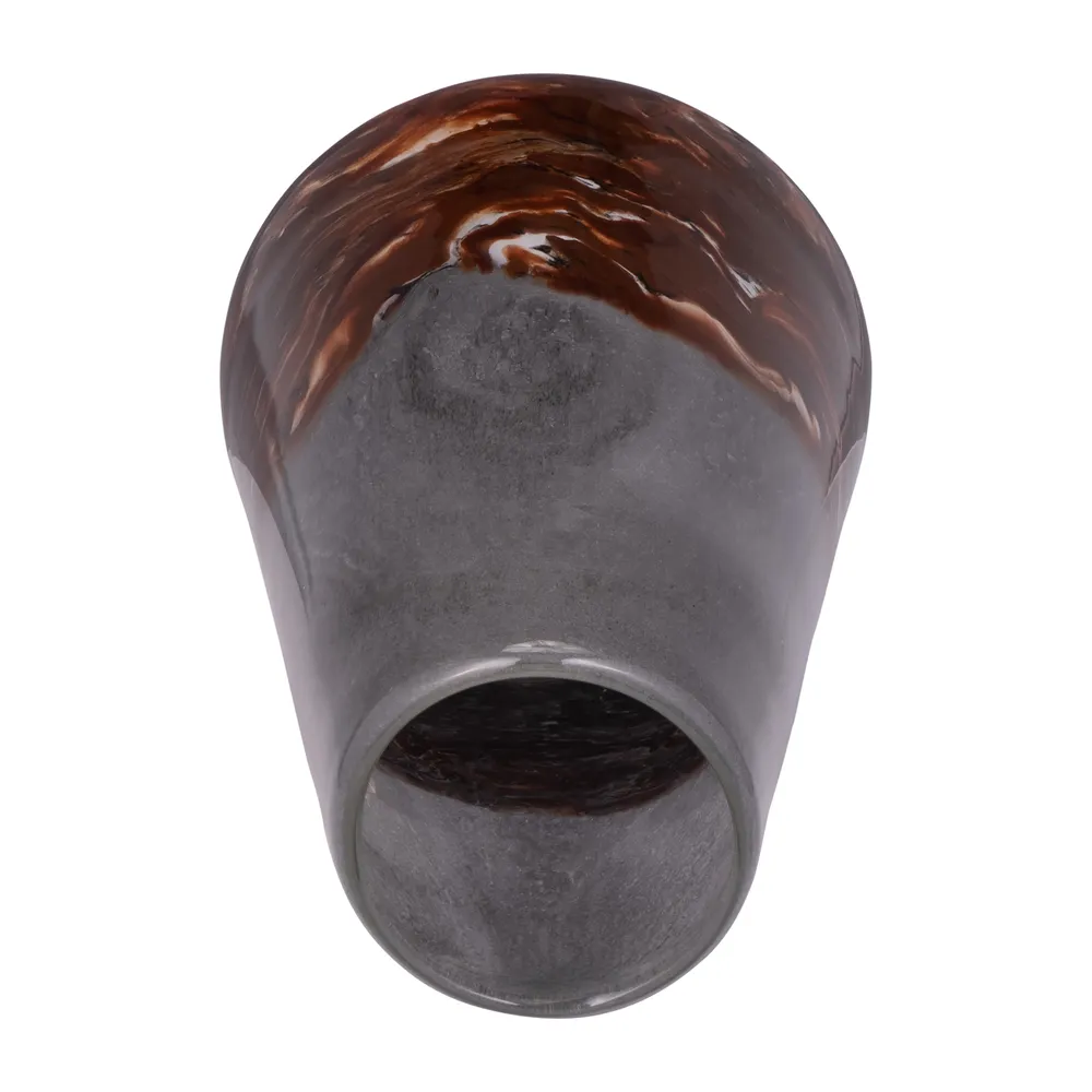 EVERTONVALE BLACK GLASS VASE 14 (IN)