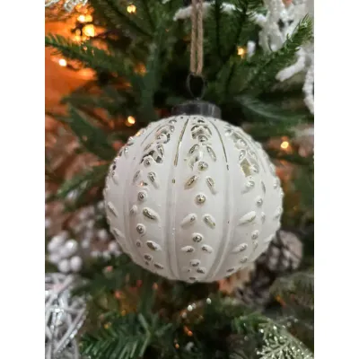 Small White Christmas Orb 4x4x4in