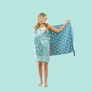 Turtles Aqua Reversible Eco Beach Towel 3