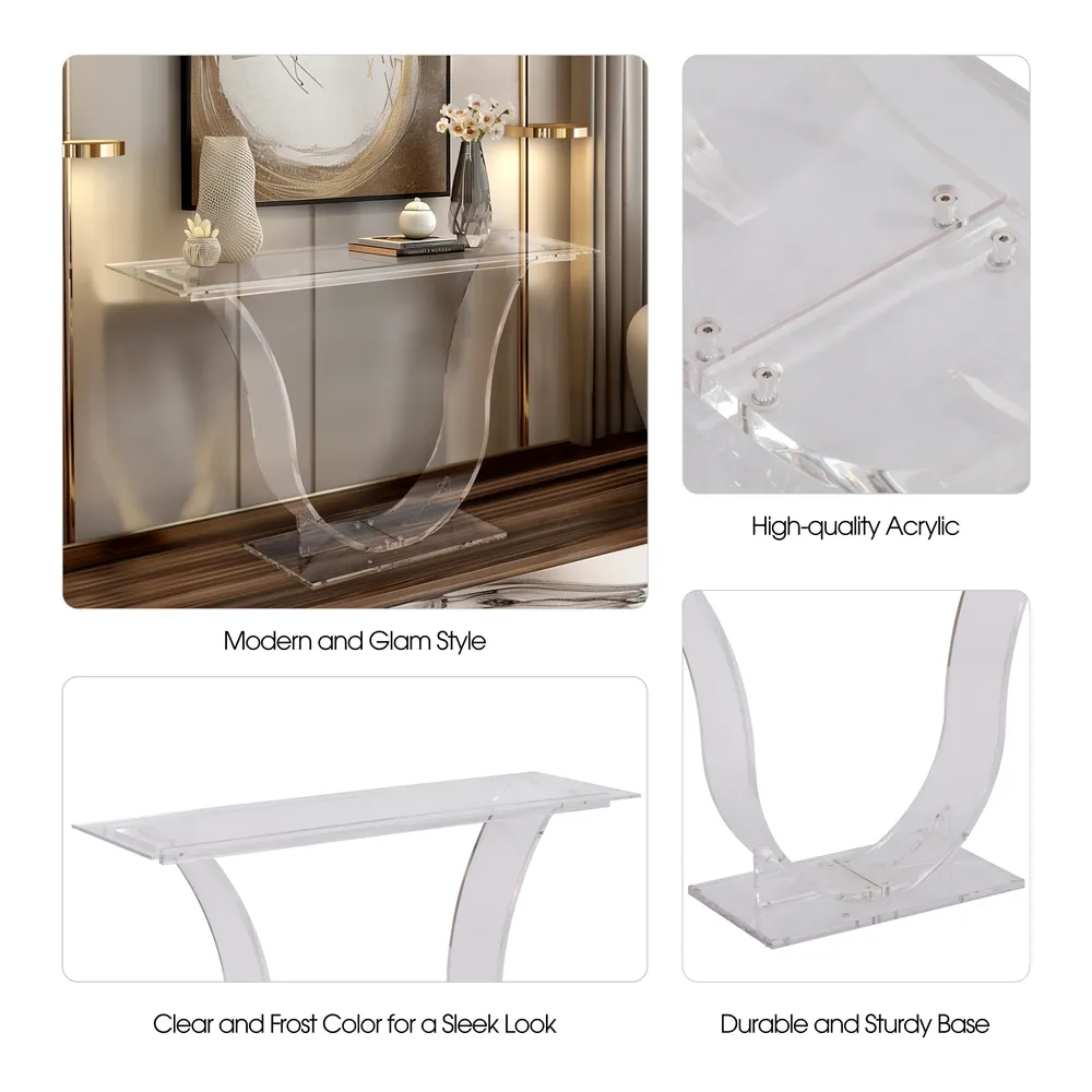 47" DORSEY ACRYLIC CONSOLE TABLE