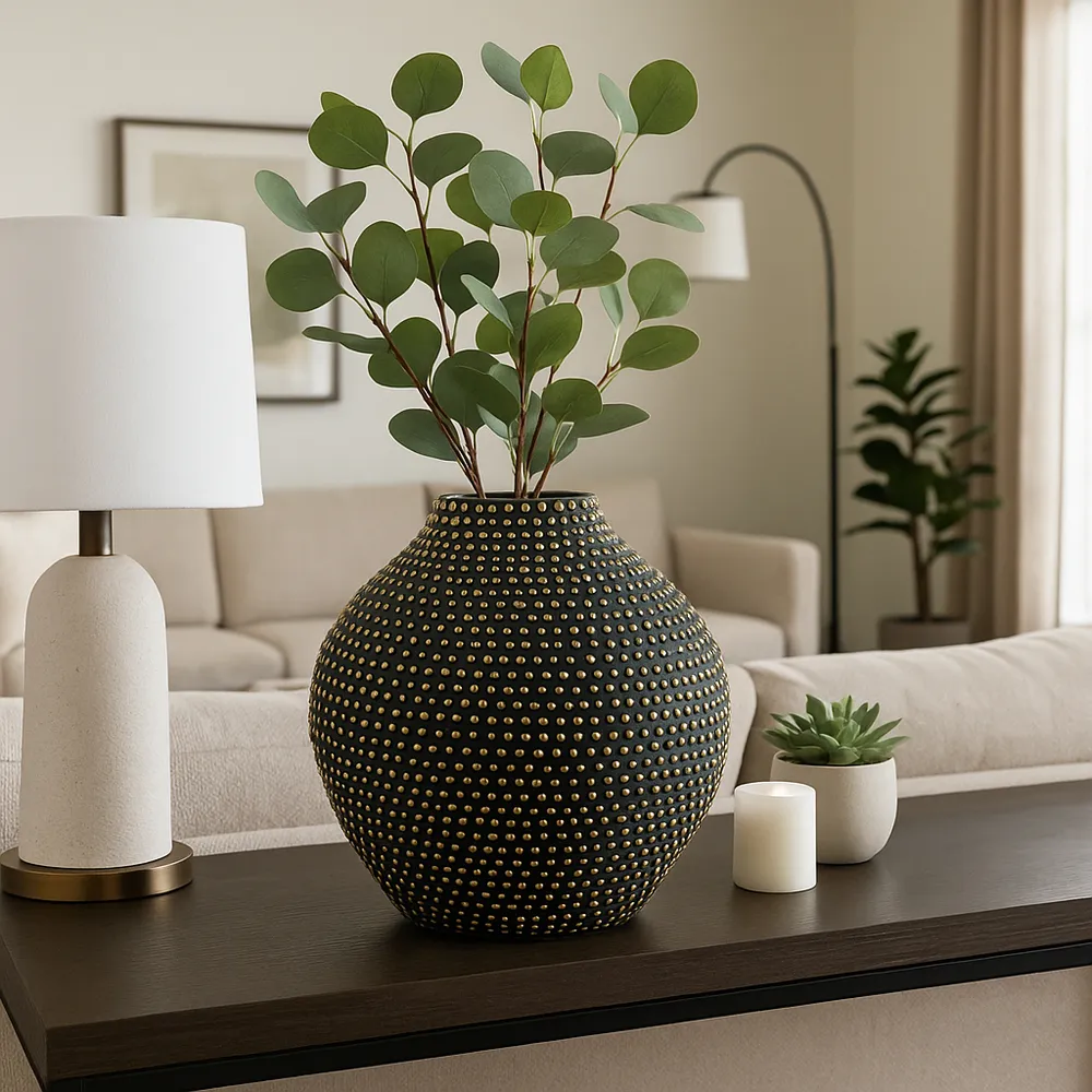 KEATONOAK BLACK VASE 16 (IN)