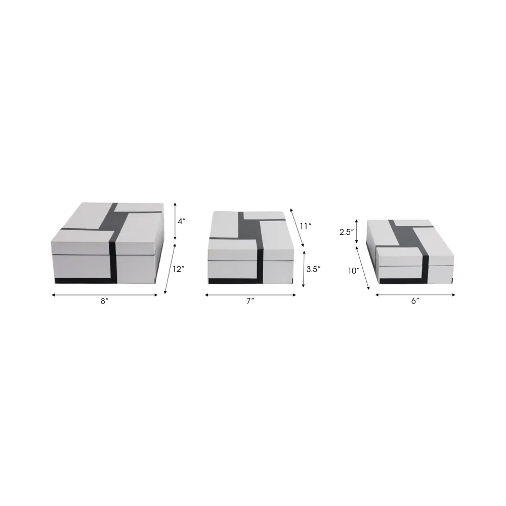WALT SET OF 3 WHITE BOXES 4 (IN)