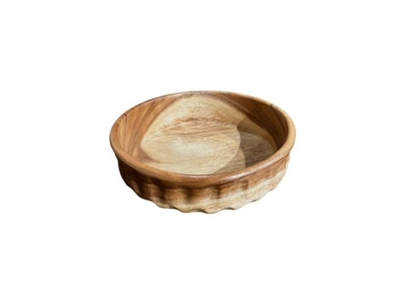 9.5" x 9.5" Acacia Wood Bowl 1