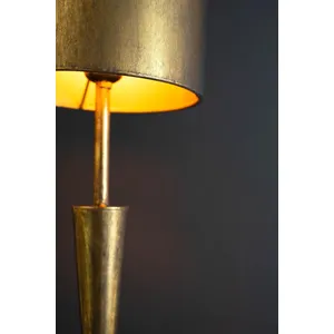 Antique Gold Table Lamp with Metal Barrel Shades 4
