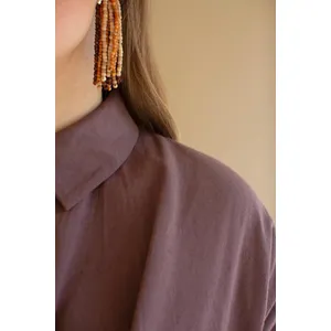 Long-Sleeve Button-Front Dress with Front-Tie Detail / Mulberry 2