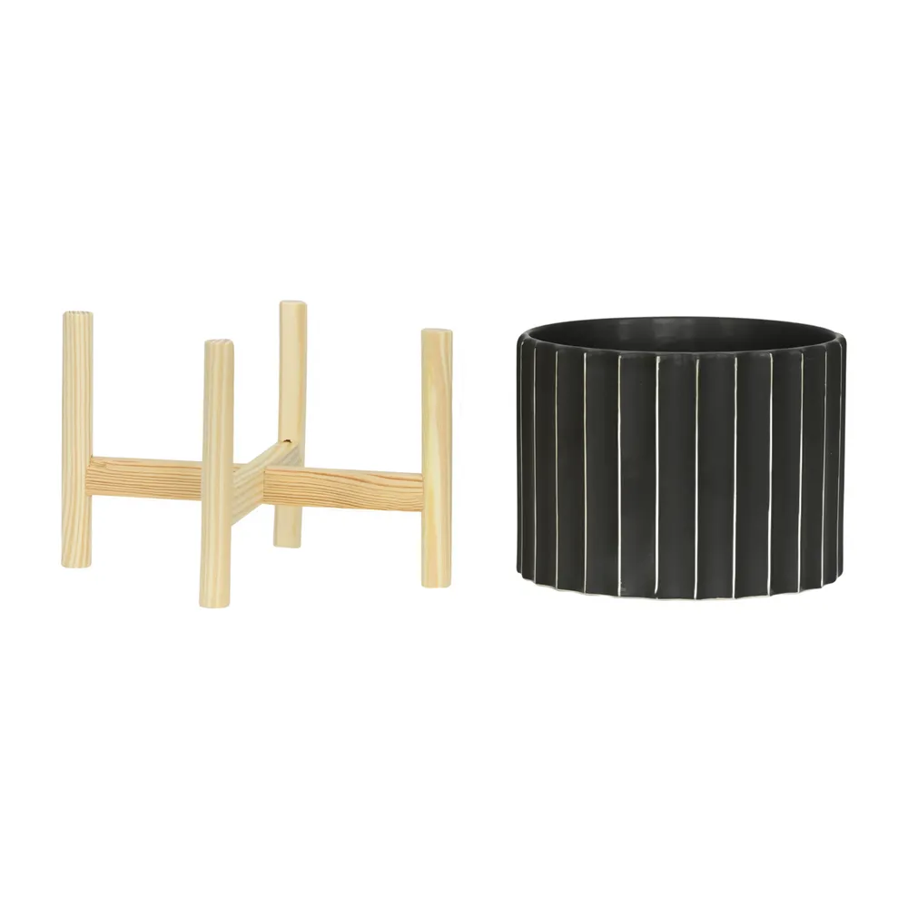 CLAXTONFIELD BLACK PLANTER 9 (IN)