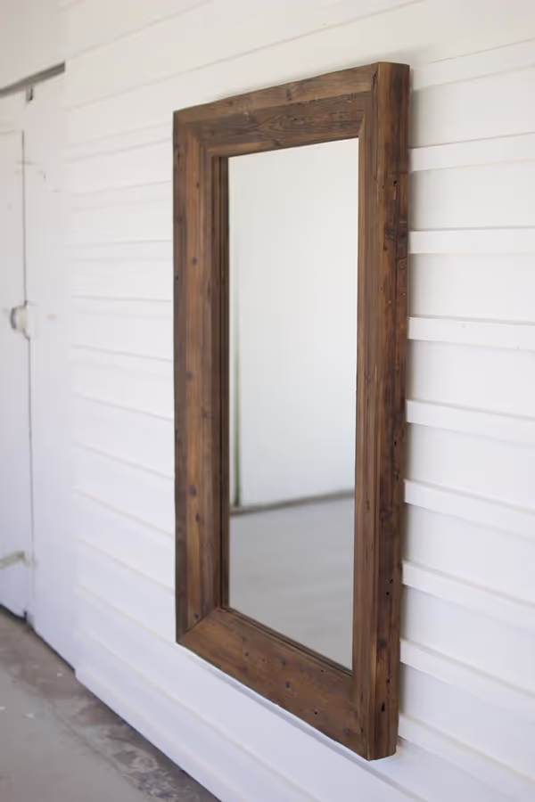 Recycled Rectangle Wood Framed Mirror