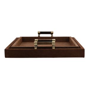 BERGENMILL SET OF 2 BROWN TRAY 3 (IN) 4