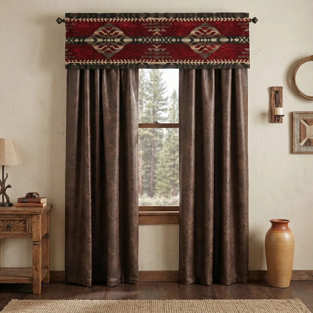 Gallop Claret - Drape Set - (2 panels/2 tiebacks)